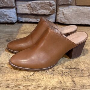 Women’s  Madewell Tan Leather Mule Heels size 10